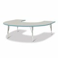 Jonti-Craft Berries Horseshoe Activity Table, 66 in. x 60 in., E-height, Freckled Gray/Coastal Blue/Gray 6445JCE131